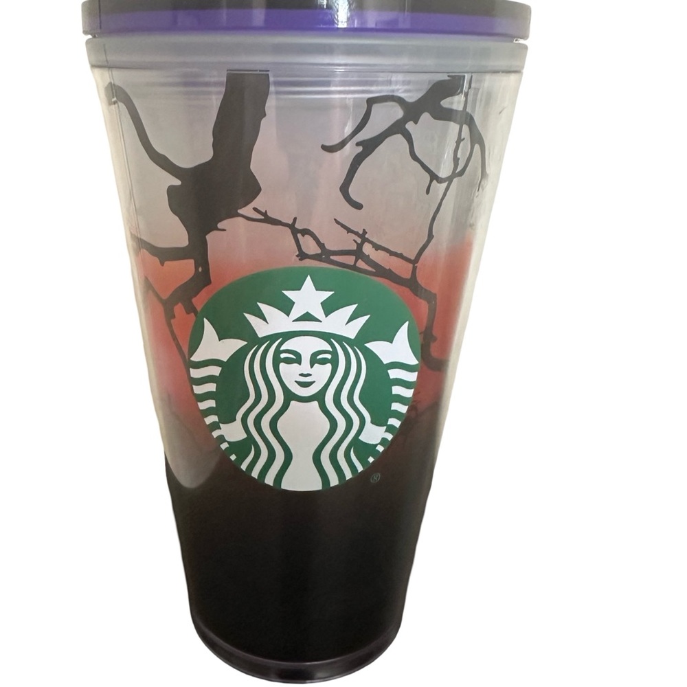 Starbucks Halloween 2022 "Raven's Perch" 16 Oz Tumbler with Spooky Tree Design